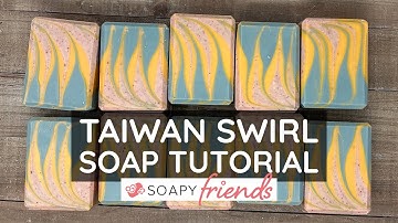Taiwan Swirl Soap Tutorial | Indigo, Annatto & Madder Root | Cold Process Soap Design