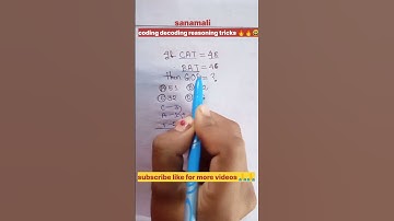 coding decoding 🔥🔥 reasoning tricks🤓😎#shorts #youtubeshorts #shortvideo #sanamali #viral #maths