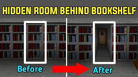 Hidden room behind the bookshelf in mini block craft with beautiful interior design #miniblockcraft