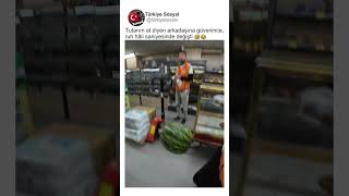 Markette Elinde Karpuzla Arkadaşına Güvenmişti