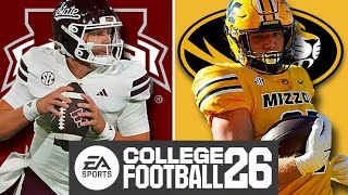 Mississippi State at Missouri - Week 12 Simulation (EA College Football 26)
