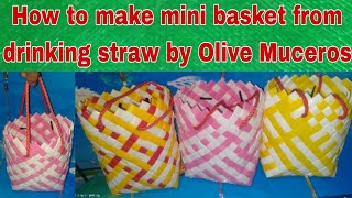 How to make a mini basket/bag from drinking straws by Olive Muceros