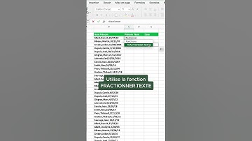 Fractionner du texte sur Excel