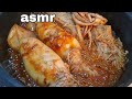 MUKBANG ASMR |(Tết ăn gì) mực ống nhồi nấm kim châm sốt cay ngon bá cháy |매운오징어 와 팽이버섯 먹방