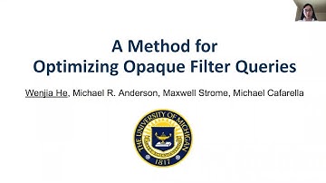 [SIGMOD 2020] A Method for Optimizing Opaque Filter Queries