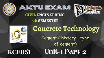 U1 P2- Concrete Technology | Civil engineering 5th sem | AKTU Lecture | CT KCE051 #unique_series