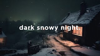 dark snowy night.