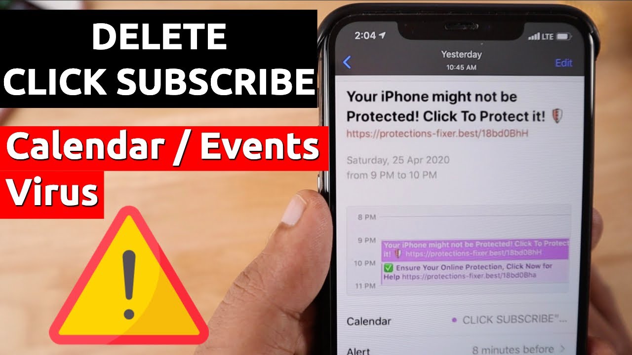 Delete CLICK SUBSCRIBE Calendar Events Virus On IPhone And IPad 