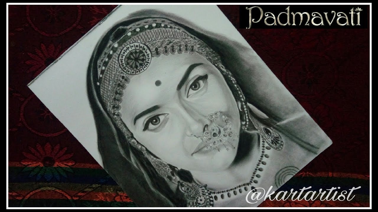 Drawing Padmavati Deepika Padukone Padmavati movie - YouTube