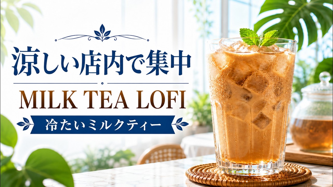 Iced Milk Tea Lofi 🌿 Cool Tokyo Cafe Music for Work, Study, Reading & Focus