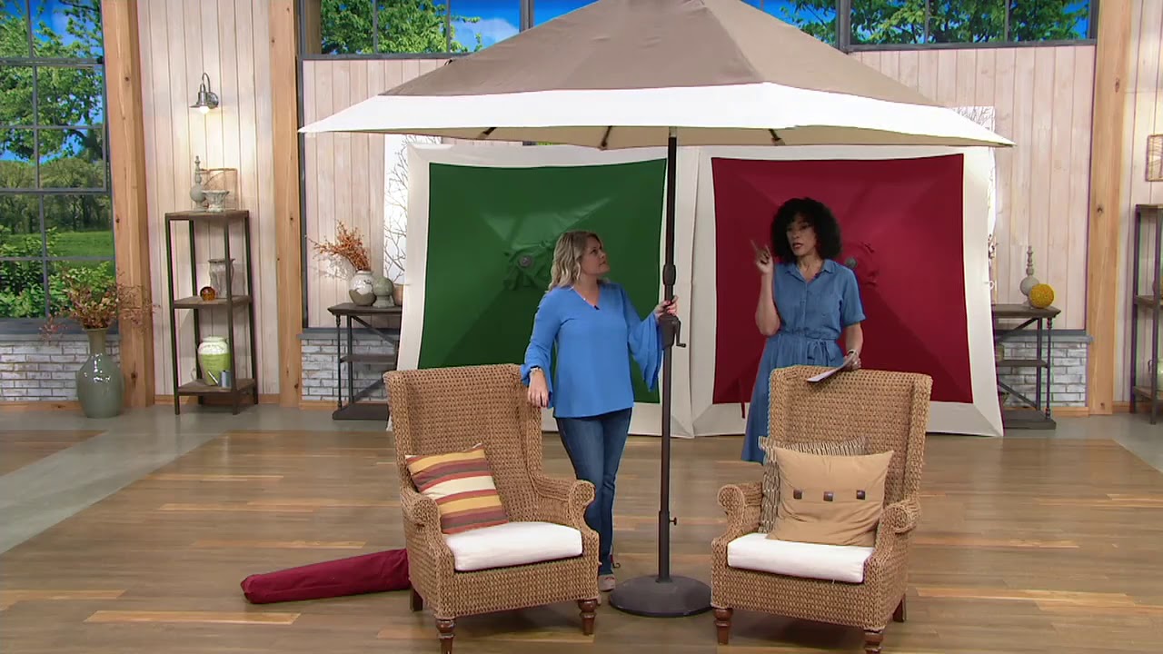 ATLeisure TwoTone Square Market Umbrella with Cover on QVC YouTube