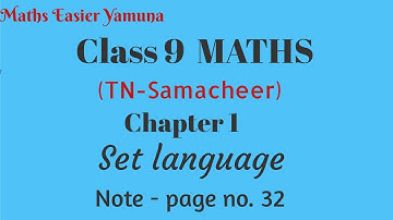 9th Maths | TN stateboard I samacheer kalvi | chapter 1,  Note | page no.32 set language
