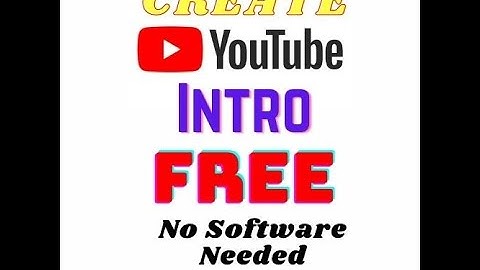 Create YouTube Intro For Free in 5 minutes NO  SOFTWARE NEEDED