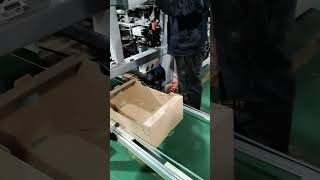large plaform box making forming machine! corrugated cardboard box erecting #factory #manufacturing