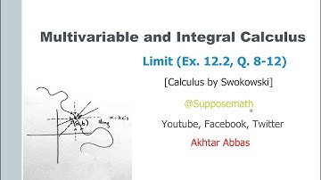 Multivariable and Integral Calculus, Limit (Ex. 12.2, Q. 08-12) | Suppose Math with Akhtar Abbas