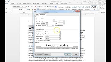 Character Spacing in Word