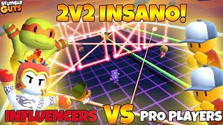 INFLUENCERS VS PRO PLAYERS! 2V2 MAIS INSANO NO NOVO MAPA!😱#stumbleguys #200k #legendarylaserdash