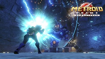 Metroid Prime Remastered Switch Gameplay - Omega Pirate: Towering Boss Fight [Phazon Mines - Hard]