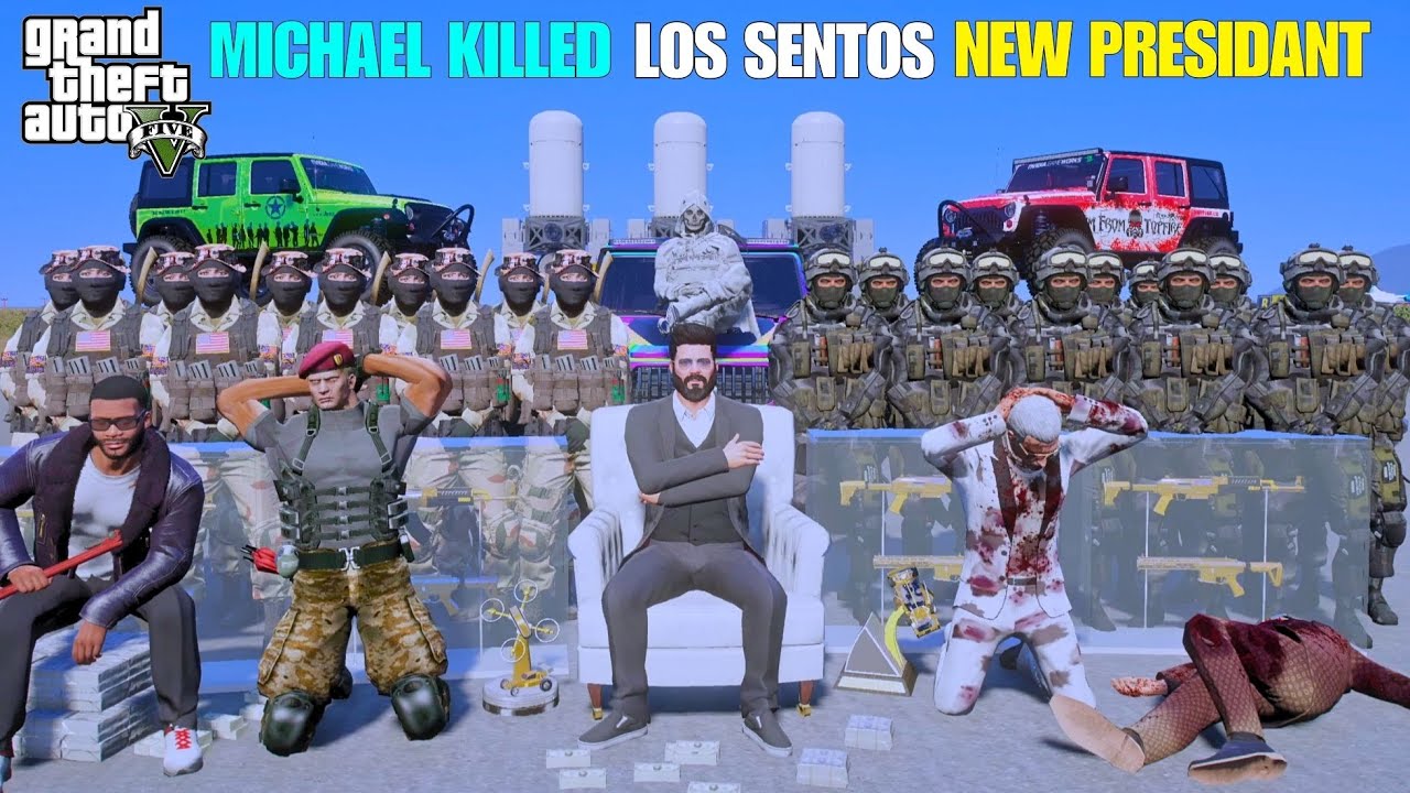 MICHAEL KILLED LOS SENTOS NEW PRESIDANT ! GTA5 GAMEPLAY CINEMATIC SERIES @Tecnogamerz