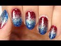 4th of July Glitter Gradient Nails (No Sponging!)