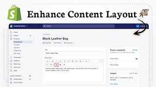 How to add rich text in Shopify (Content Styling)