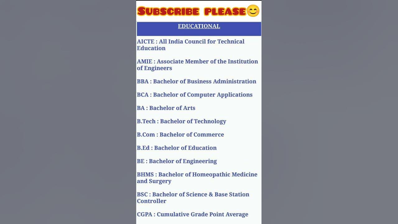important-full-form-aicte-amie-bba-bca-fullfrom-ias-gk-education