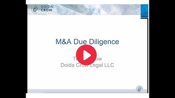 M&A Webinar: Due Diligence