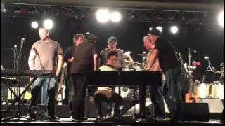 Brian Wilson's band rehearsing the backing vocals of 