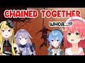 Miko and Suisei Surprised by Kaela and Bijou's Chained Together Speedrun at Hololive New Year Game