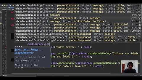 Continuação Aula de Java - Classe JOptionPane