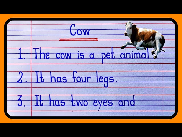 10 Lines On Cow In English | Cow Essay In English 10 lines writing class=