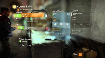 The Division - Crafting Station: Glover Blueprint Crafted Gameplay Information Sequence PS4