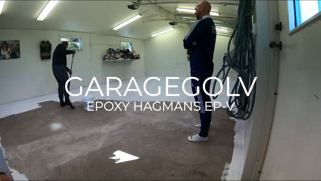 Målar epoxy i garaget med Hagmans EP-V. Billigare än Biltemas golvfärg och skillnaden är enorm!