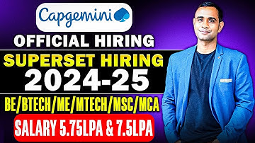 Capgemini Exceller 2024-2025 Biggest Hiring | BE/BTECH/ME/MTECH/MSC/MCA