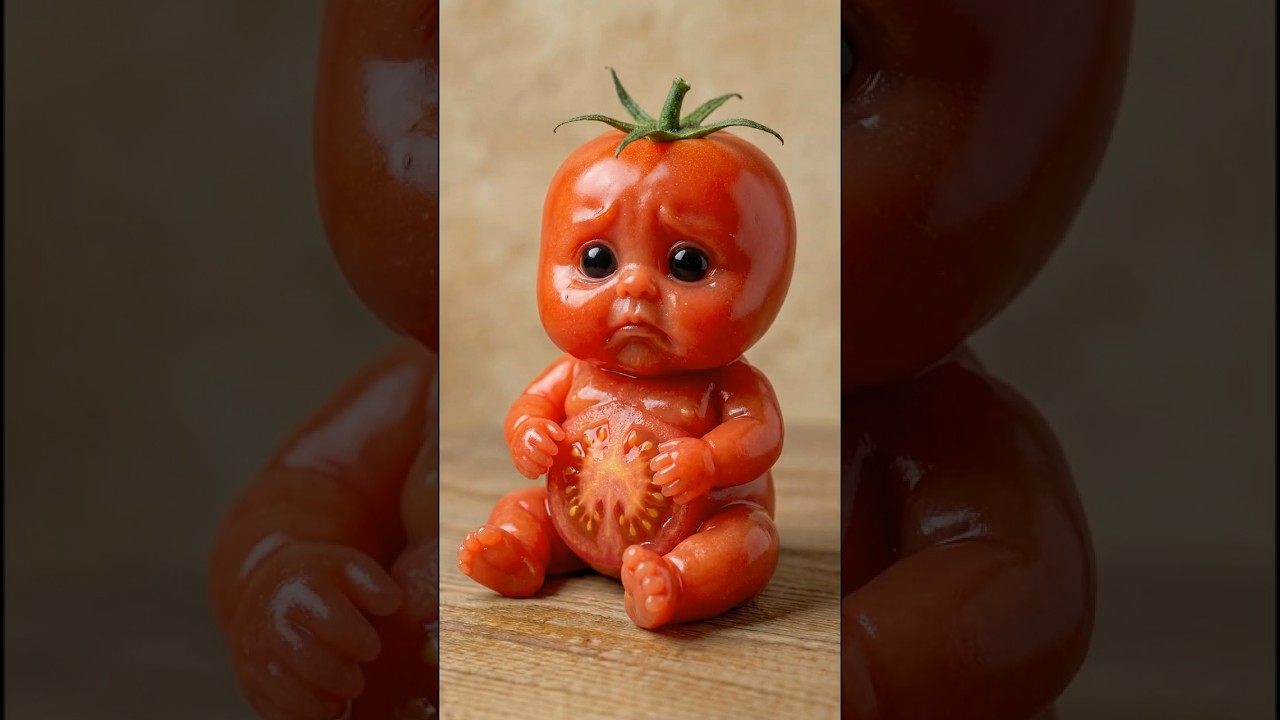 Cute Tomato Baby Eating ASMR 🍅❤️ | Crunch Munch ASMR 