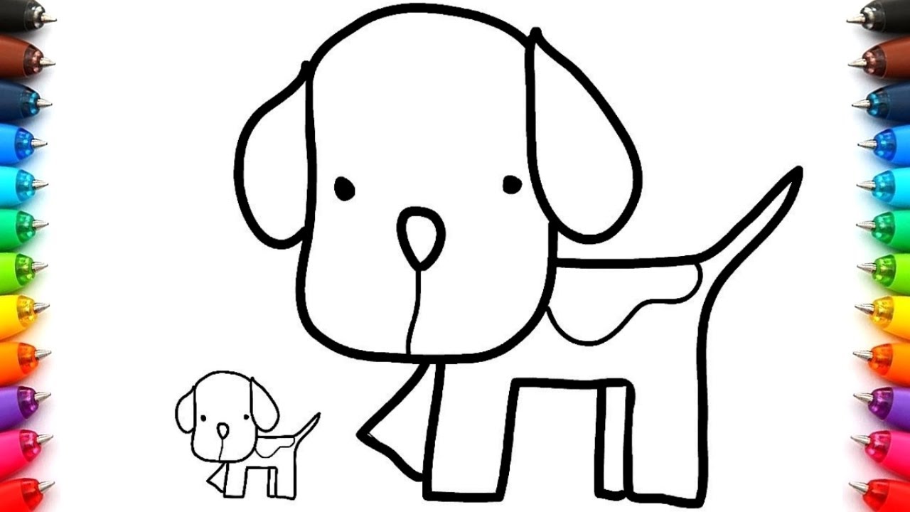 How to draw a Puppy Dog & Cat ⑂ Cute Easy Animal Drawings and Colouring for  Kids - thptnganamst.edu.vn