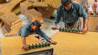 ART OF MAKING JAGGERY CANDY | Amazing Street Food PEANUT CHIKKI | LIVE TIL CHIKKI BAR Making Process