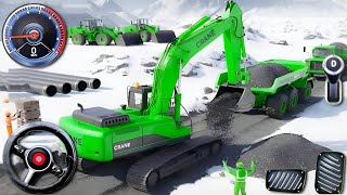 Transporting Heavy Excavator Road Construction - City Road Construction Game - Android Gameplay screenshot 1