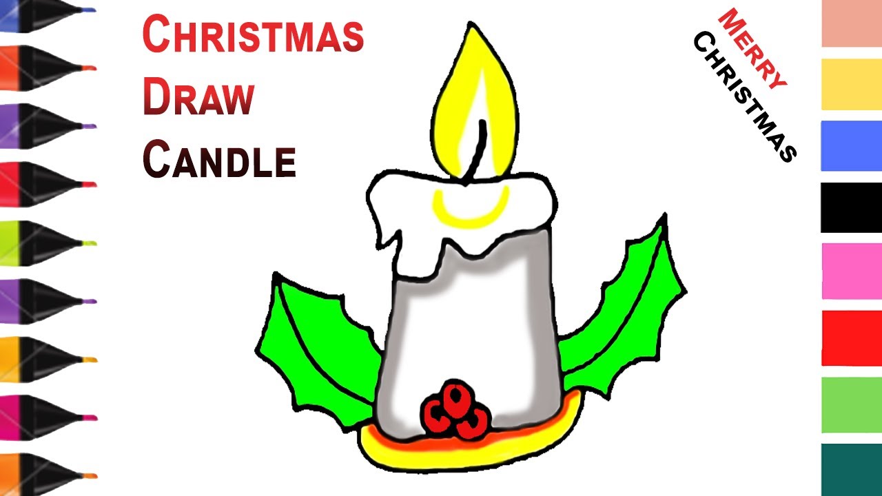 Christmas Candle Drawing Easy How to Draw Christmas Candle Candle