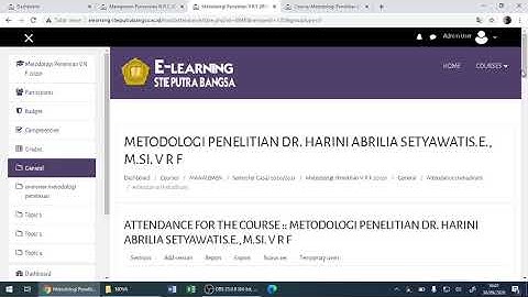 Menggunakan Attendance (Presensi) di E-Learning