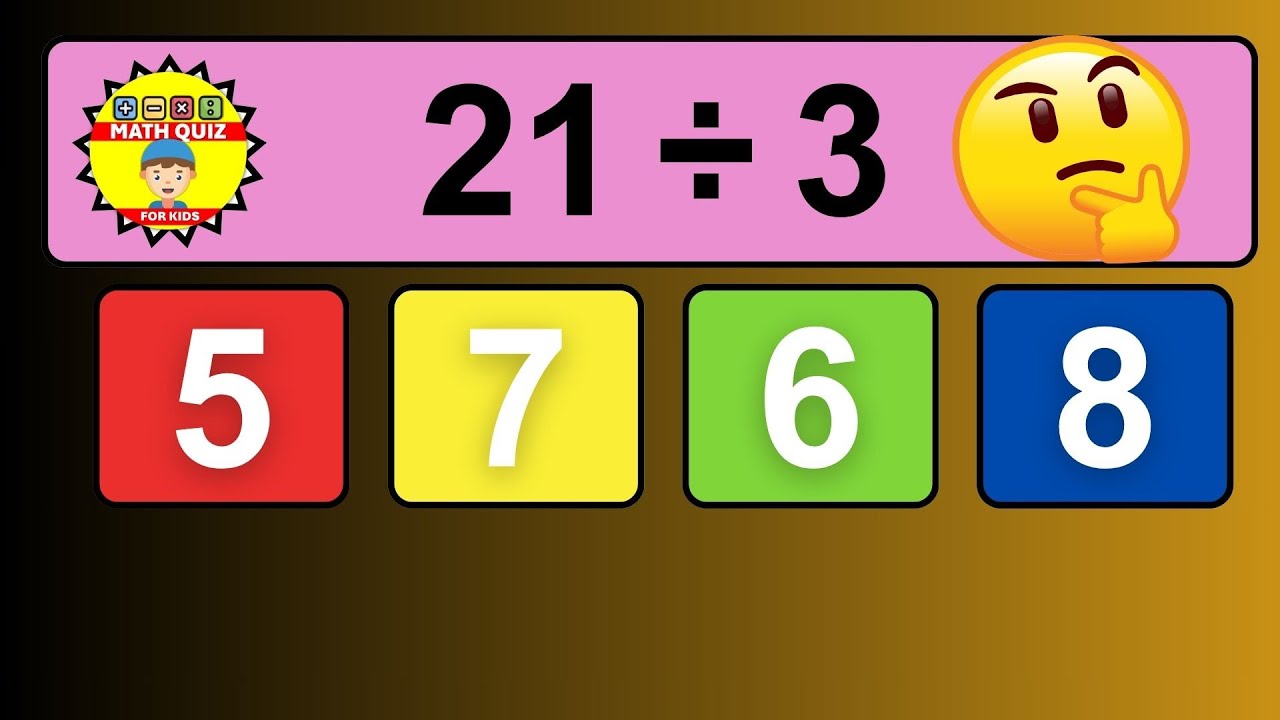 20 Math Quiz for Kids | Division Quiz