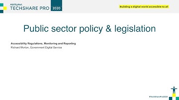 TSP 2020: Accessibility regulations, monitoring and reporting