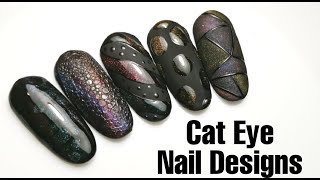 NAIL ART: 5 Different Cat Eye Nail Art Designs - Bubble Nail