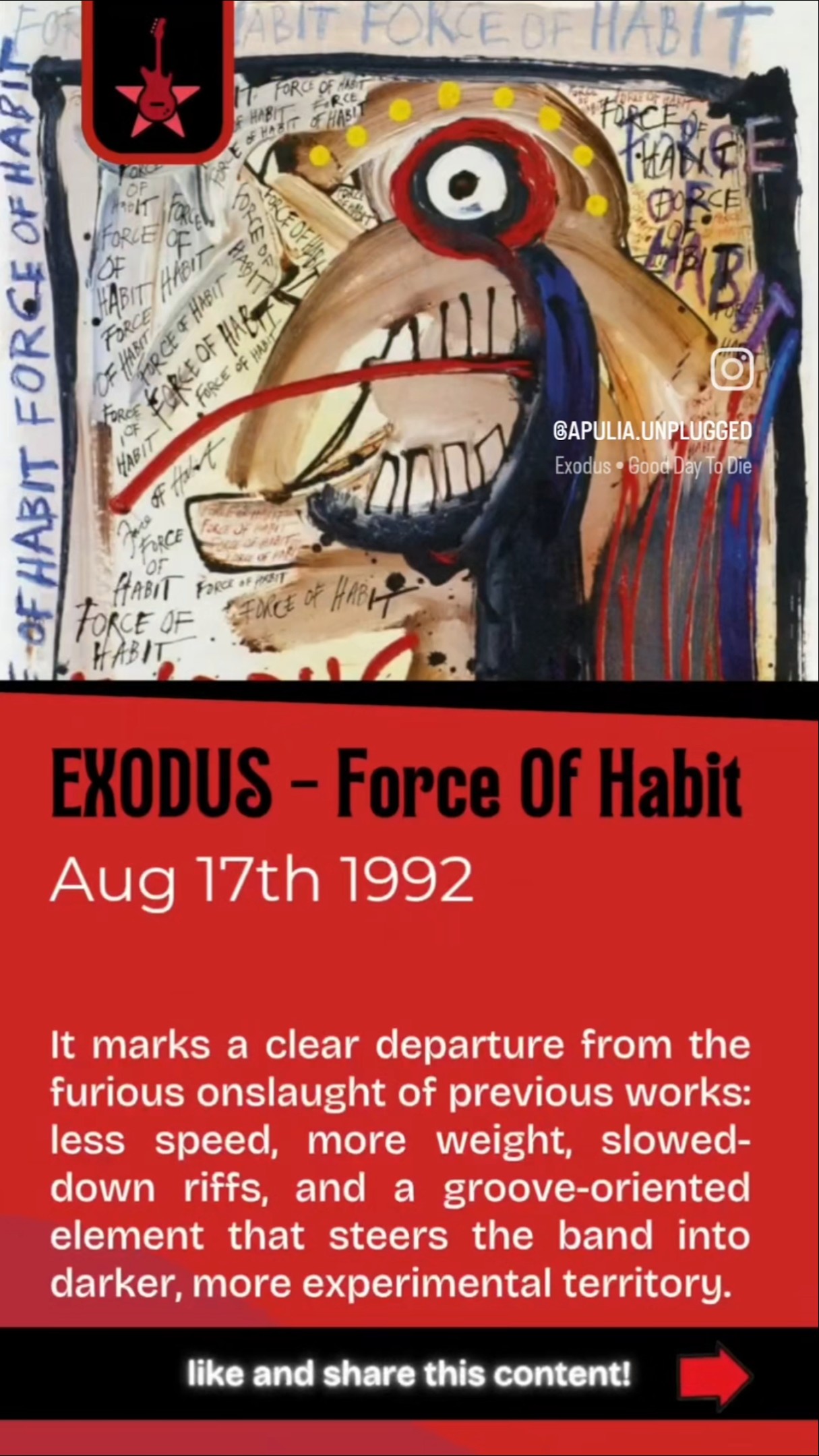 EXODUS – Force Of Habit (1992) #Exodus #ForceOfHabit #ThrashMetal