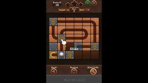 Roll The Ball Slide Puzzle 2 - Moves Basic D Level 18 Walkthrough