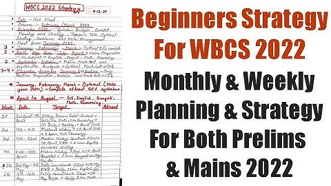 WBCS 2022 Strategy For Beginners With Weekly Targets || UPSC WITH PUJA ||