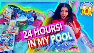 24 HOUR CHALLENGE OVERNIGHT IN MY POOL (Gone Very Wrong)