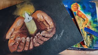 Soft Pastel Drawing|Candle Light in hands|Realistic hands Basic screenshot 4
