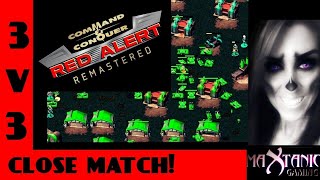 3 on 3 Command & Conquer Red alert Remastered CLOSE MATCH!