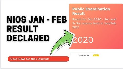 Nios October - Jan - Feb Result 2021 Declared